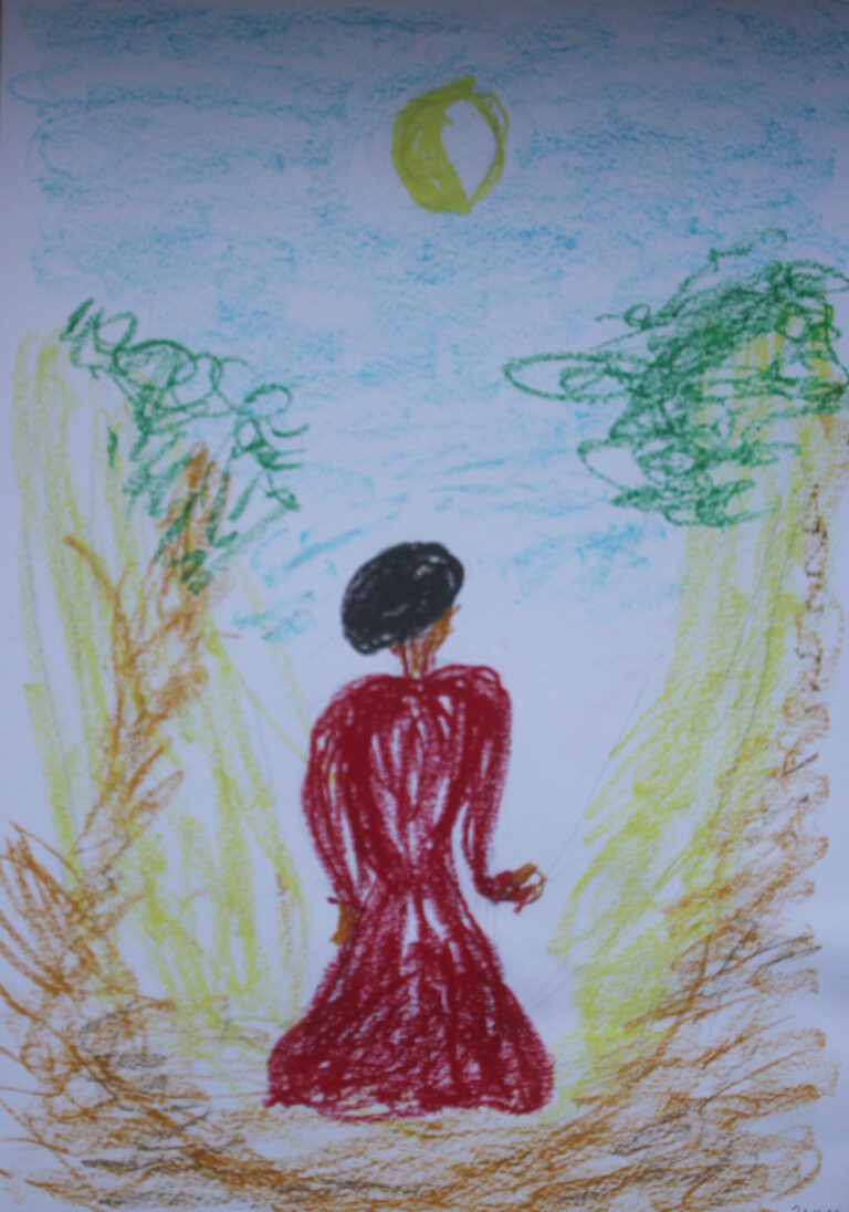 Frau am Kreidefelsen